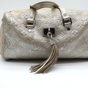 Louis Vuitton Monogram Shimmer Comete Peche Silver Beige Handbag Tote Bag